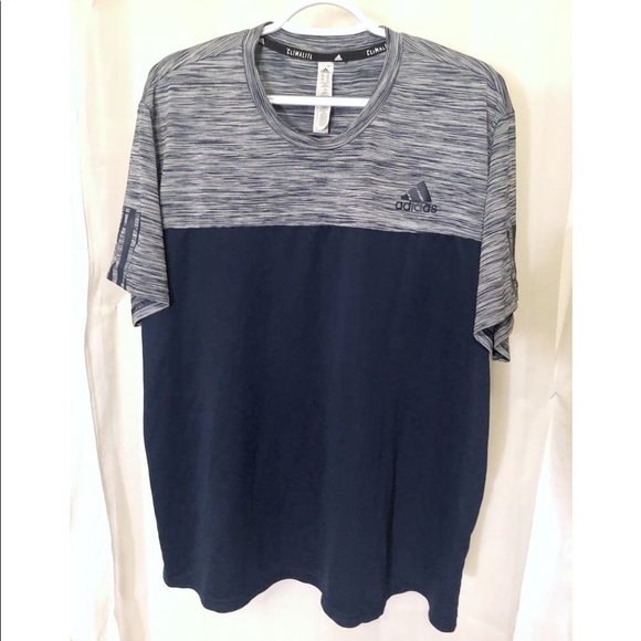 adidas Tops - Adidas Dark Blue Climalite T-Shirt